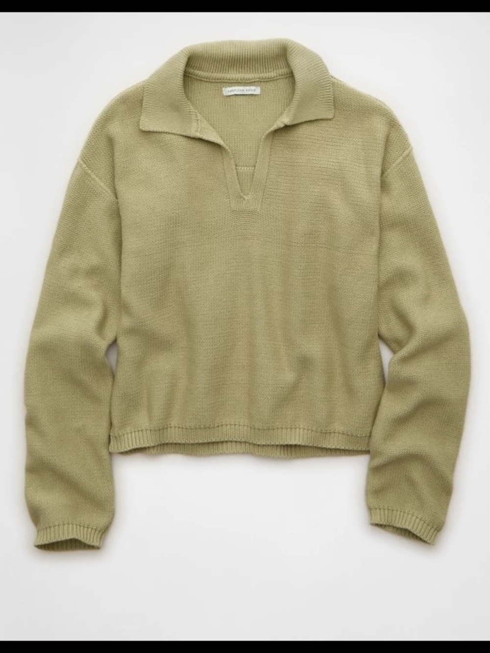 American Eagle Outfitters Green Knit Johnny Collar Sweater – Size M